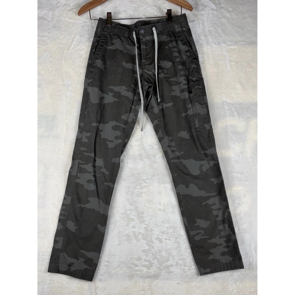 Vuori Ripstop Women XS Pants/Climber Gray Camouflage Drawstring Pockets Organic